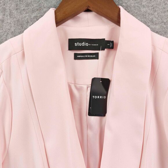 Torrid Studio Blazer Womens 1 Shawl Collar Open Front Long Sleeve Jacket NWT - Picture 5 of 13